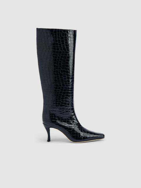BY FAR Stevie 42 Croco Embossed Knee-High Boot