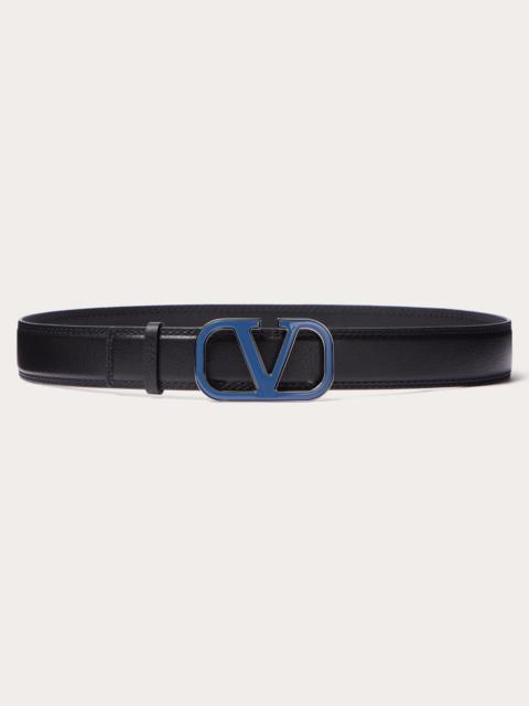 Valentino VLOGO SIGNATURE BELT IN ELK PRINT CALFSKIN 35 MM