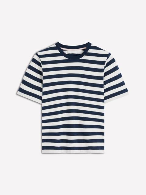 BODEN Ren Relaxed Cotton T-shirt-Navy and Ivory Stripe