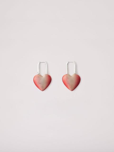 Ambush FIRE HEART PADLOCK EARRINGS