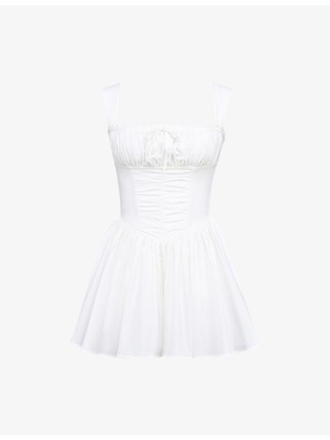 House of CB Ophelia Floral-Print Chiffon Mini Dress