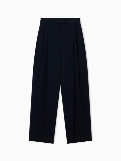 EMPORIO ARMANI Envers-satin palazzo trousers with darts