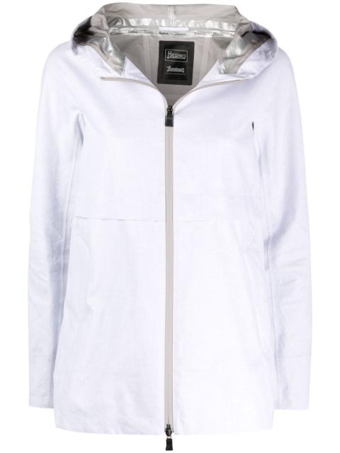Herno hooded double-slider zip coat