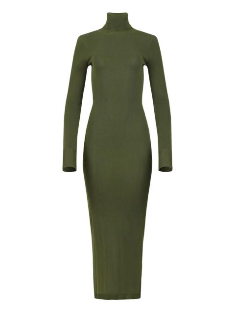 entire studios TURTLE NECK MIDI DRESS MOSS