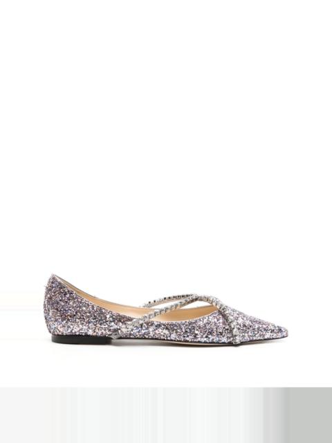JIMMY CHOO Genevi glittery ballerina shoes