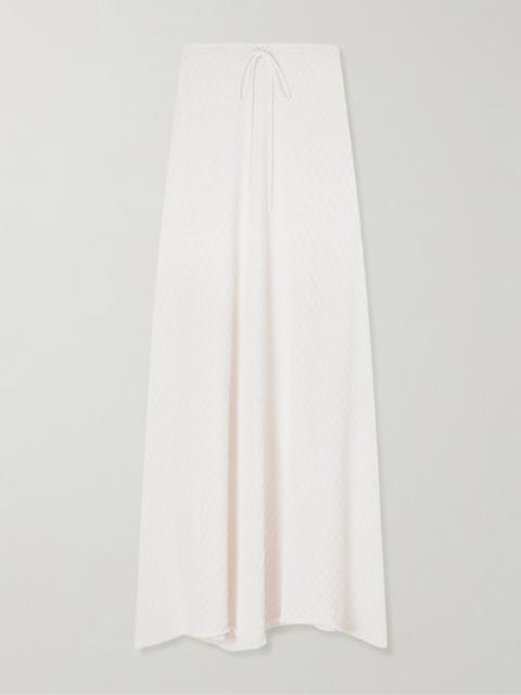 FAITHFULL Lenna Pointelle-knit Cotton-blend Maxi Skirt