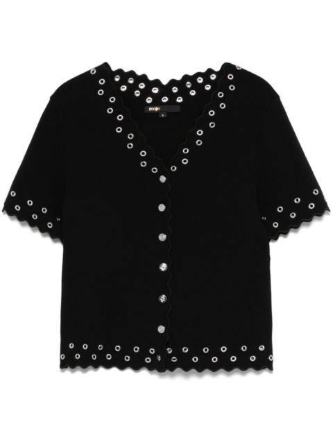maje eyelet-embellished shirt