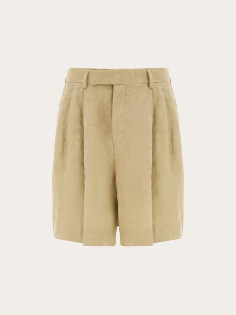 FERRAGAMO Linen bermuda short