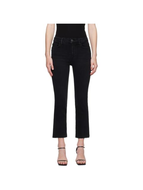 FRAME Black 'Le High Straight' Jeans
