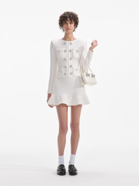 self-portrait Knit Contrast Collar Mini Dress | forward