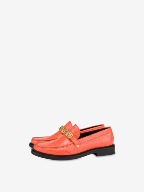 Moschino CROCODILE-PRINT CALFSKIN LOAFERS