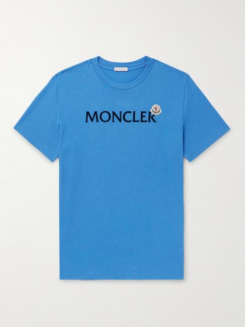 Moncler Slim-Fit Logo-Flocked Cotton-Jersey T-Shirt