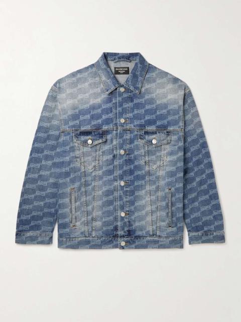 BALENCIAGA Logo-Print Denim Jacket