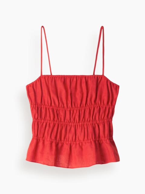STAUD Ayla Linen Tank in Tomato