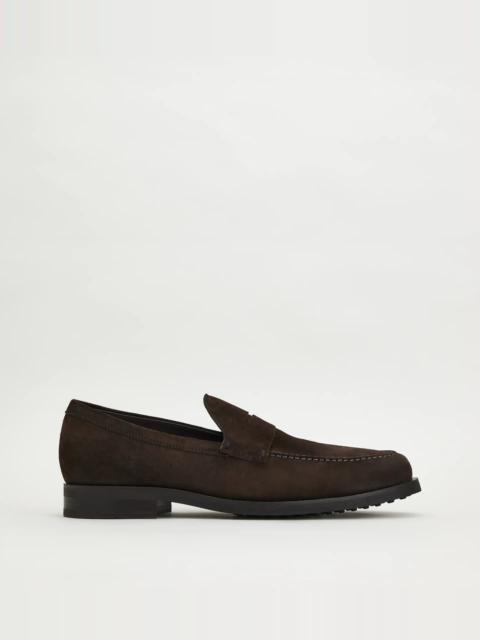 Tod's LOAFERS IN SUEDE - BROWN