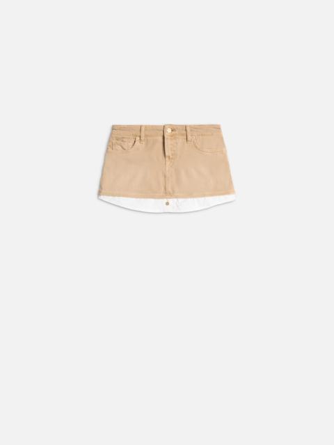 7 For All Mankind CHERRY MINI SKIRT in MANKIND Sand Dune