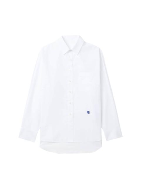 logo-embroidered cotton-poplin shirt
