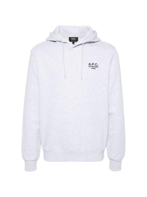 A.P.C. logo-embroidered organic cotton hoodie