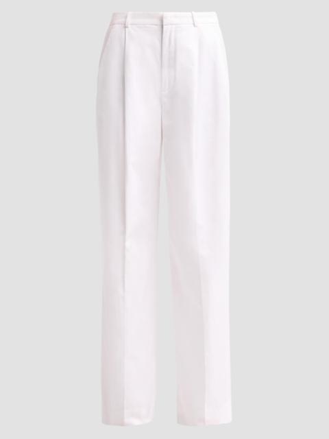 Vince Women's Camille Cotton-Blend Mid-Rise Wide-Leg Trousers - Optic White