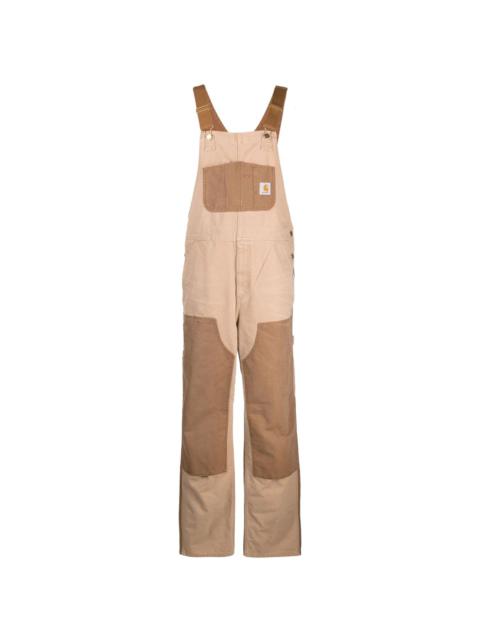 Carhartt panelled logo-patch overalls