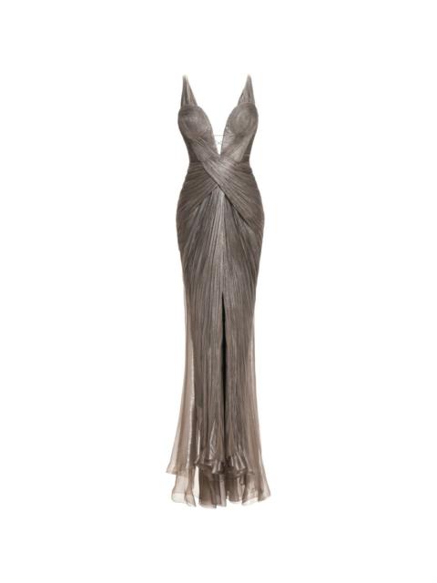 MARIA LUCIA HOHAN Corinna pleated silk-blend maxi dress