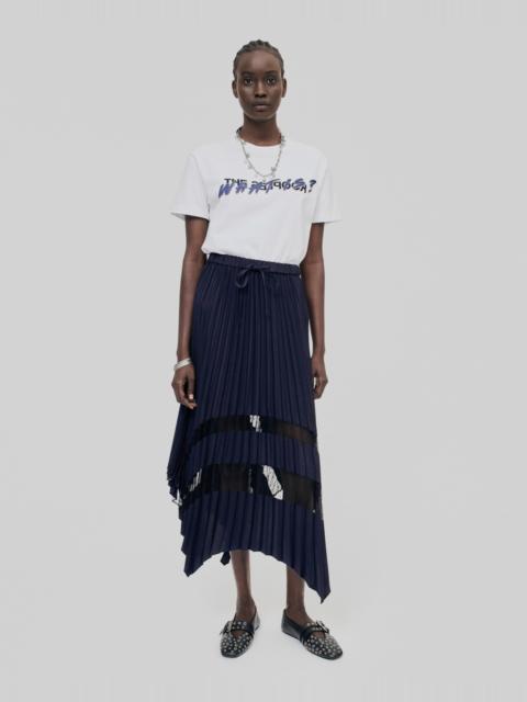 The Kooples NAVY BLUE PLEATED LONG SKIRT