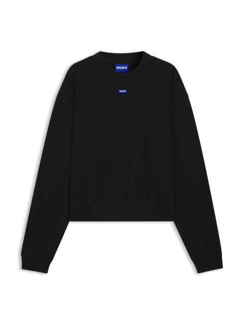 HUGO COTTON-TERRY SWEATSHIRT WITH LOGO BADGE