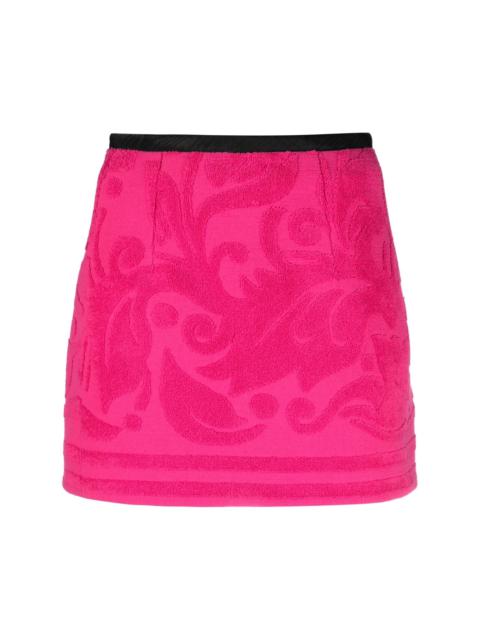 Marine Serre terry-cloth jacquard miniskirt