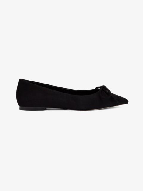 Larroudé Lee Flat In Black Suede
