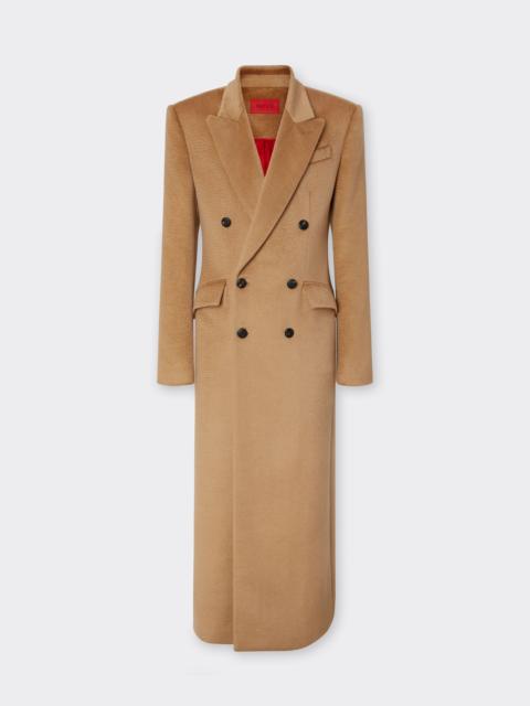 Ferrari Double-breasted coat in sable-effect alpaca