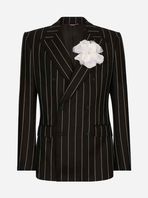 Double-breasted pinstripe Sicilia-fit jacket