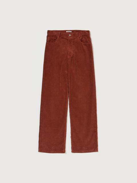 AURALEE GARMENT-DYED FINX CORDUROY 5P WIDE PANTS