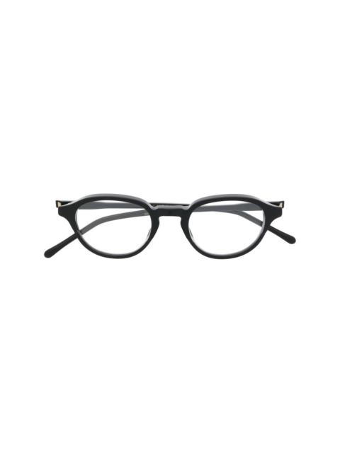 logo-print round-frame glasses
