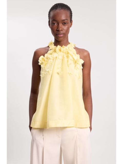 KAREN MILLEN Floral Applique Woven Halter Woven Blouse