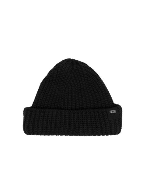 logo-patch ribbed beanie