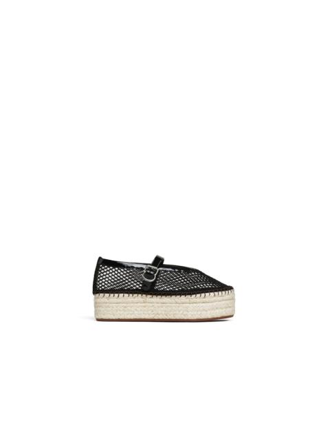 Alaïa ESPADRILLES IN FISHNET AND PATENT LEATHER