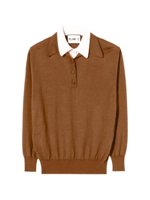 Plan C layered-collar sweater