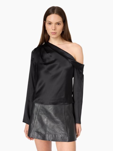 CAMI NYC CELESTE ASYMMETRICAL TOP BLACK