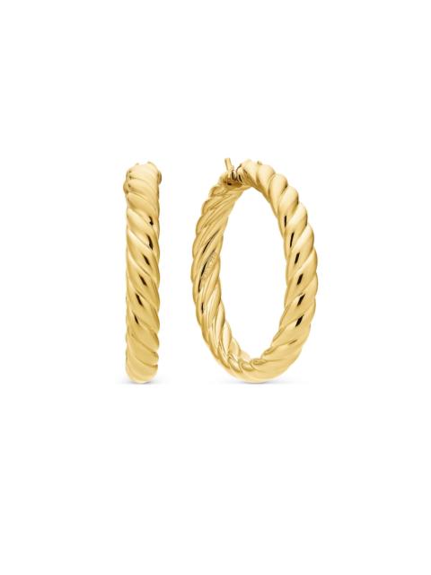 DAVID YURMAN Women's Sculpted Cable Hoop Earrings In 18K Yellow Gold - Gold