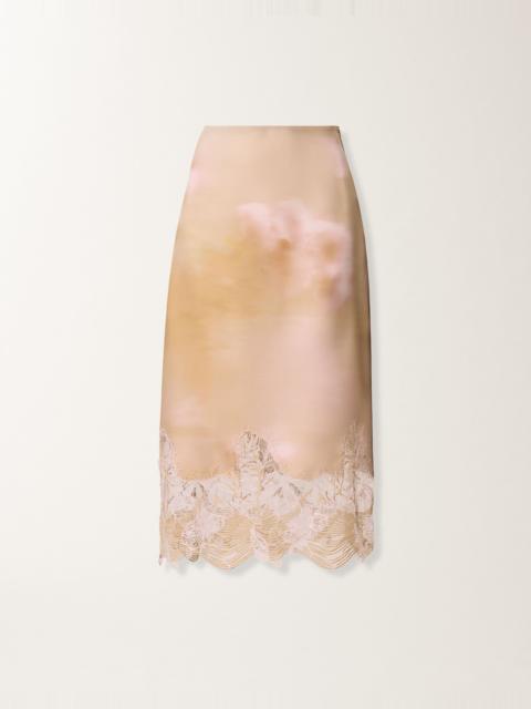 FABIANA FILIPPI Printed silk twill skirt with lace
