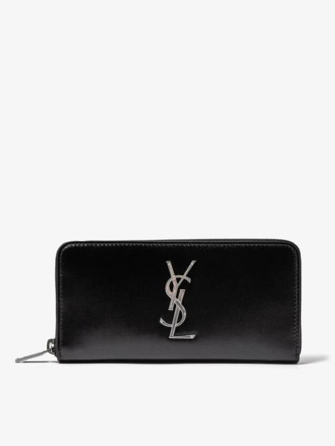 SAINT LAURENT Saint Laurent Black Cassandre Zip Long Wallet