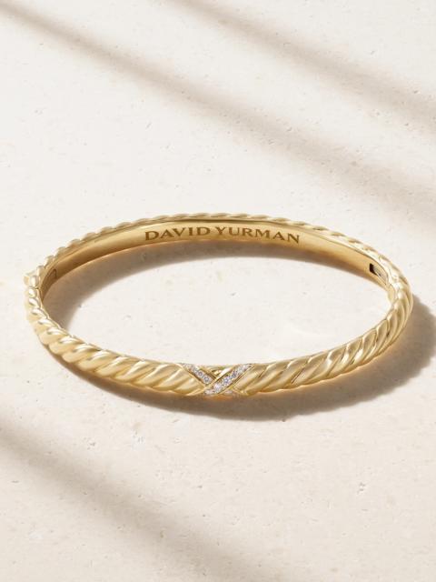 DAVID YURMAN Sculpted Cable 18-karat Gold Diamond Bangle