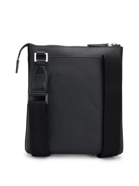 BOSS STRUCTURED-LEATHER ENVELOPE BAG WITH LOGO LETTERING