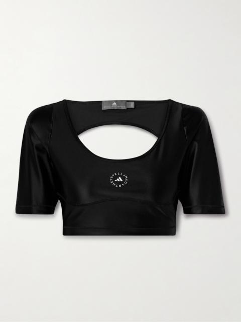 adidas Truepurpose Cutout Cropped Stretch Recycled-jersey Top