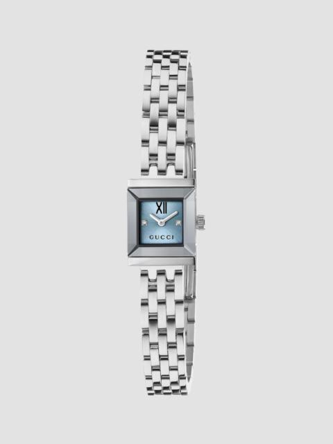 GUCCI Women's G-Frame Stainless Steel & 0.005 TCW Diamond Bracelet Watch/14MM x 18MM - Blue Steel