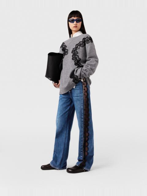 Stella McCartney Lace Insert Long Sleeve Sweater