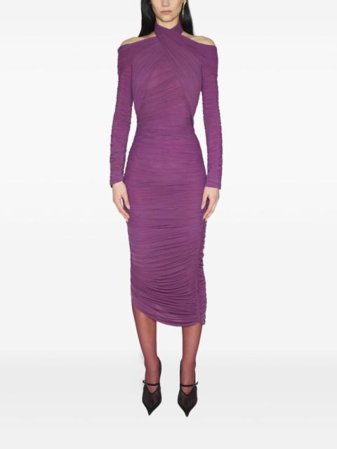 MUGLER draped midi dress