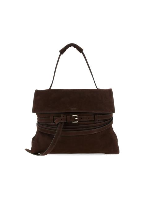 Moschino medium Tie Me suede shoulder bag