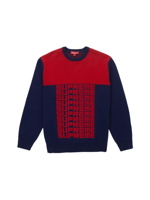 Supreme Logo Repeat Sweater Navy