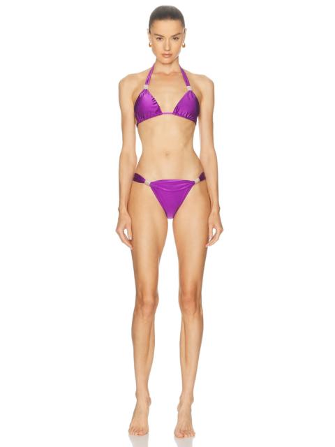 ADRIANA DEGREAS Solid Triangle Bikini Set